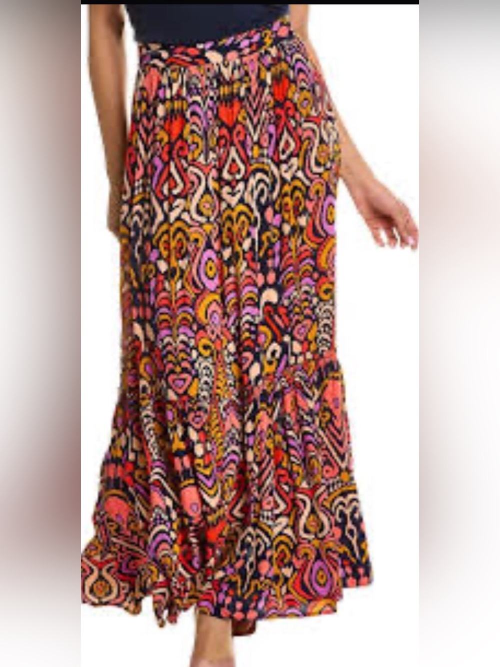 Boden Multicolor Paisley-Print Maxi Skirt